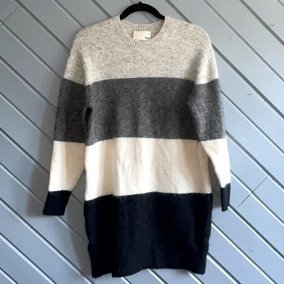 Wilfred Free Cipriana neutral colorblock alpaca wool blend sweater dress - Picture 14 of 14